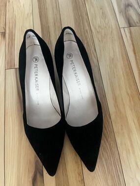 Peter Kaiser Black Suede Pointed Pumps